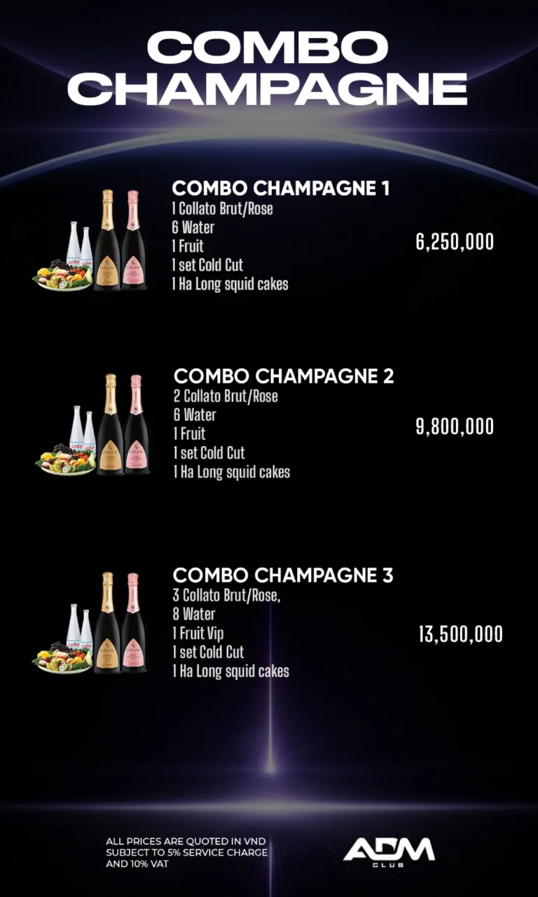 Menu ADM Club – Combo Champagne Collalto