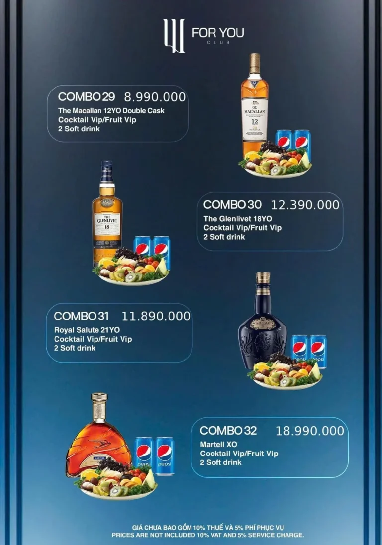 Menu For You Club Đà Nẵng – combo rượu và champagne (10)