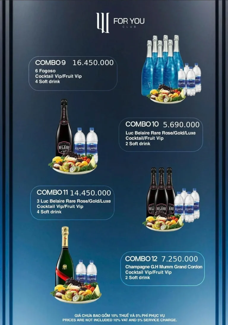 Menu For You Club Đà Nẵng – combo rượu và champagne (8)