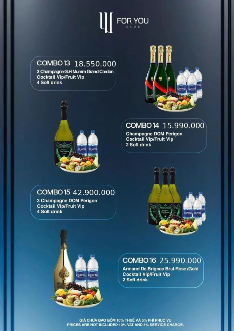 Menu For You Club Đà Nẵng – combo rượu và champagne (9)